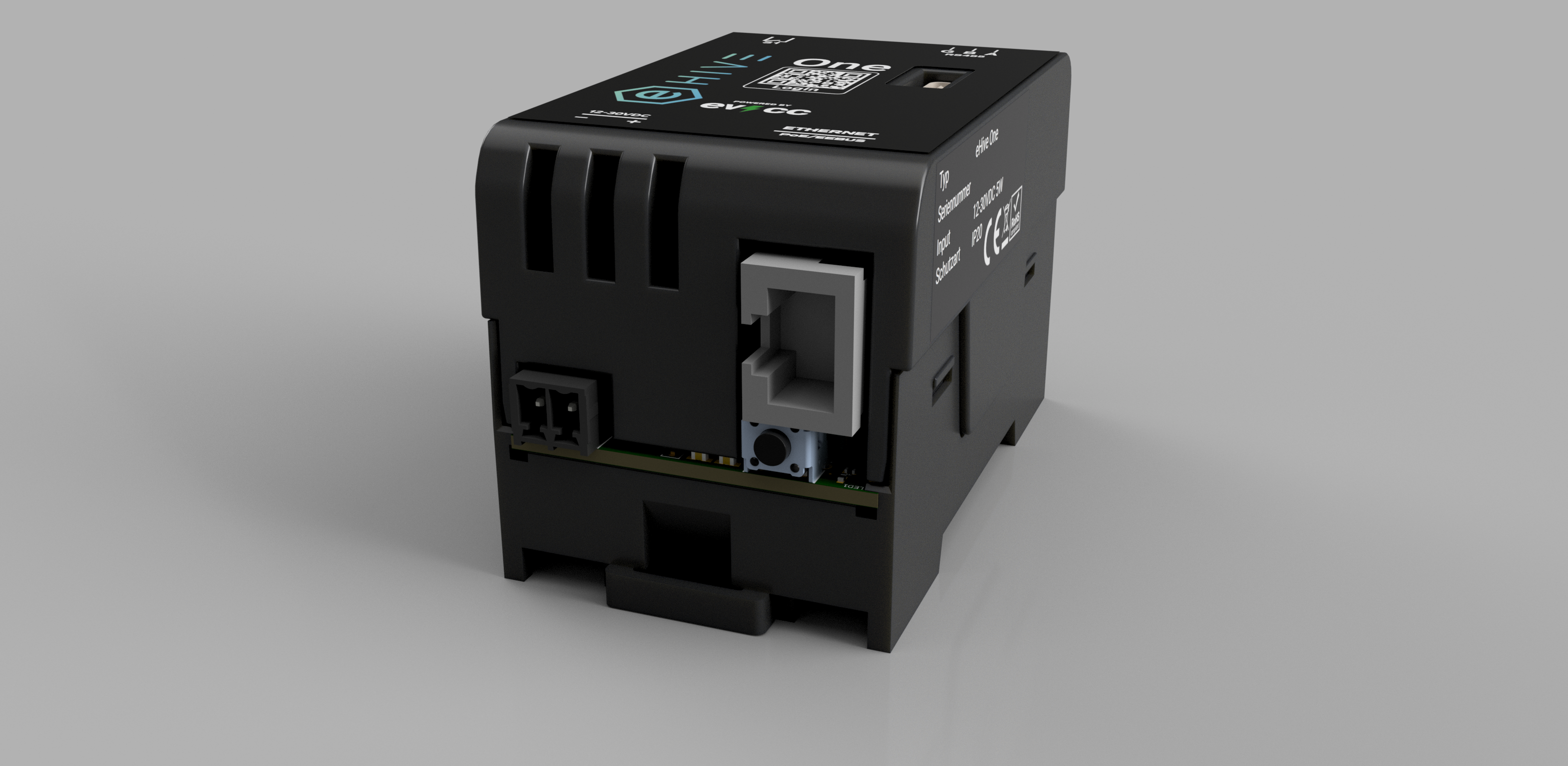 eHive One Anschlussseite Ethernet und Versorgung